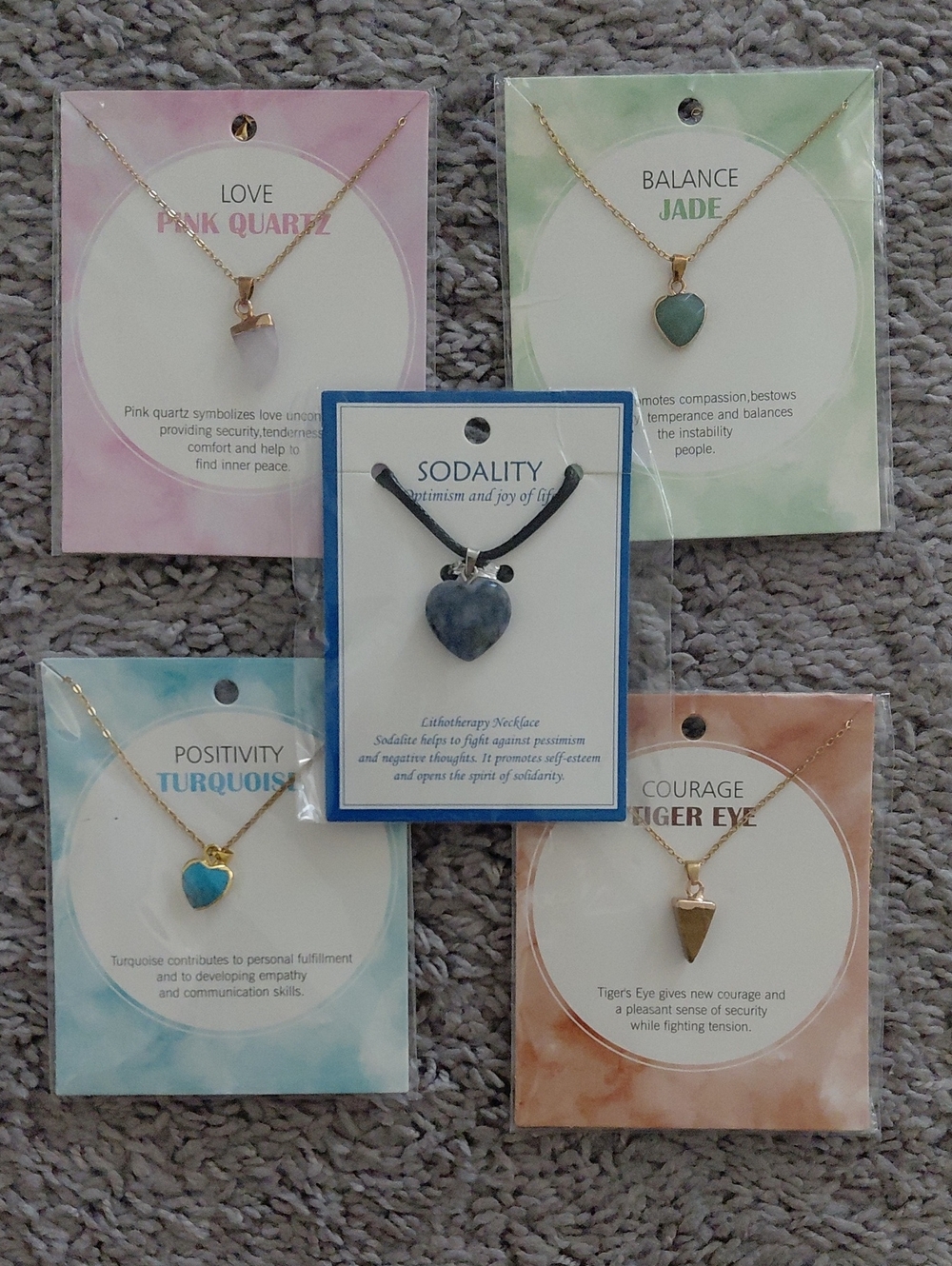 Necklace Set — Pink, Green, Blue, Turquoise, Brown, Gray